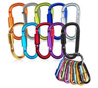 Duoleimi Ensemble de carabiniers vissés 10 carabiniers Porte - clés avec verrou à vis, Crochets de carabiniers en Aluminium pour Le randonnée - Sac à Dos, Le Camping, la randonnée (10 Couleurs)