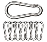 Duoleimi Lot de 8 Grands Mousquetons INOX，Φ880 mm，Mousqueton Tactique Résistant 300 kg，Galvanisés，Ne Rouillent Pas - pour Sac à Dos，Laisse Chien，Hamac，Camping，Pêche