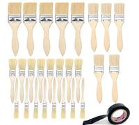 Duoleimi Set de pinceaux Plats, Set de pinceaux avec 26 pièces (23/40/45/55 mm), Set de pinceaux de Peintre avec Manche en Bois pour peintures, pinceaux Plats pour lasure pour Le Bricolage