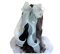 DuomaiJJ Accessoires Cheveux Enfants 2 Pièces De Papillon Brodés pour Filles en Queue Cheval Clip Coiffe-Vert