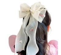 DuomaiJJ Accessoires Cheveux Enfants 2 Pièces De Papillon Brodés pour Filles en Queue Cheval Clip Coiffe-Jaune
