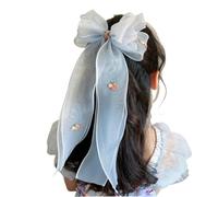 DuomaiJJ Accessoires Cheveux Enfants 2 Pièces De Papillon Brodés pour Filles en Queue Cheval Clip Coiffe-Bleu