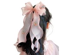DuomaiJJ Accessoires Cheveux Enfants 2 Pièces De Papillon Brodés pour Filles en Queue Cheval Clip Coiffe-Rose