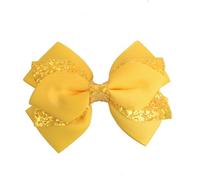 DuomaiJJ Accessoires Cheveux Enfants Pack De 4 Big Bow Sweet and Cute Girl Hairpin Glitter Hair Accessoires-Jaune