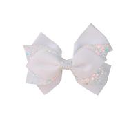 DuomaiJJ Accessoires Cheveux Enfants Pack De 4 Big Bow Sweet and Cute Girl Hairpin Glitter Hair Accessoires-Blanc