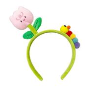 DuomaiJJ Accessoires Cheveux Enfants Paquet De 3 Fleurs Chenille Mignon Bandeau Banquette Vert Coiffeur en Épingle À Cheveux-Rose 2