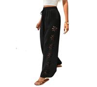 DuomaiJJ Pantalon Femme Découpé Décontracté Taille Haute De Couleur Unie À La Mode pour L'été Et L'automne