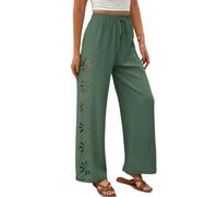 DuomaiJJ Pantalon Femme Découpé Décontracté Taille Haute De Couleur Unie À La Mode pour L'été Et L'automne