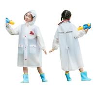 DuomaiJJ Poncho de Pluie Un Imperméable Complet pour Les Enfants Et Élèves Plus Âgés avec des Vêtements Imperméables Jours Pluie-blanc-3xl