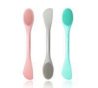 duomaoyi Applicateur de masque facial 2 en 1, brosse en silicone 3 pièces, brosse réutilisable pour le visage, utilisée pour appliquer des produits et outils de soins de la peau