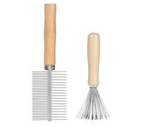duomaoyi Lot de 2 brosses à cheveux double face avec manche en bois pour enlever les poils et l'accumulation de poils de sanglier, pagaie, démêlage et coiffage