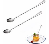 duomaoyi Lot de 2 cuillères à long manche en acier inoxydable de 24,1 cm - Idéales pour le thé glacé, le café, les cocktails et la crème glacée - Passe au lave-vaisselle