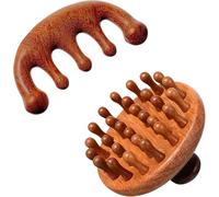 duomaoyi Lot de 2 peignes de massage en bois pour cuir chevelu Gua Sha - Outil de croissance des cheveux portable pour femme et homme - Soulage le stress