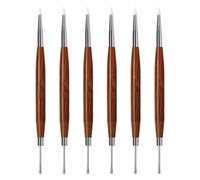 duomaoyi Lot de 6 pinceaux de peinture à ongles à double tête - Outil de peinture professionnel - Perceuse à ongles en silicone - Pour la conception des ongles en gel - Peinture à ongles - Bricolage