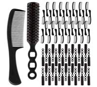 duomaoyi Lot de 60 brosses à cheveux en vrac, emballées individuellement, adaptées aux personnes sans-abri, peigne à cheveux léger, adapté pour les femmes, les enfants, les voyages à l'hôtel (noir)