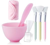 duomaoyi Lot de 7 bols mélangeurs en silicone pour masque facial, y compris bol à boue, grattoir, bandeau, tasse à mesurer pour poudre liquide, brosse, 7 en 1