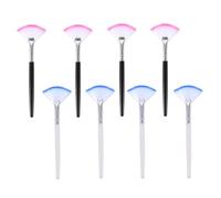 duomaoyi Lot de 8 pinceaux pour masque facial en forme d'éventail, avec poils doux et long manche, adaptés pour les soins de la peau et les soins de beauté du visage