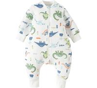 Duomiaomiao Gigoteuse bébé, Turbulette Naissance 1.5 Tog, Gigoteuse Respirant pour Garçon Fille (Dinosaures-avec des Manches, L/3-4 Ans)
