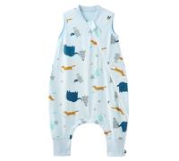 Duomiaomiao Gigoteuse d'été avec pieds, pour bébé, 100 % coton, tog 0,5, respirante, motif d'éléphant de dessin animé