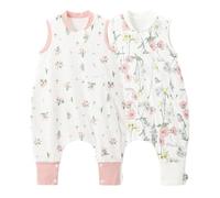 Duomiaomiao Lot de 2 gigoteuses pour bébé avec pieds - Gigoteuse d'été - Gigoteuse légère en coton de qualité supérieure - Convient aux enfants de 6 mois à 6 ans - Rose - 75