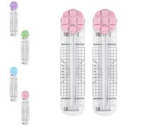 Duomiluo 4 in 1 Paper Cutter, 4-in-1 Multi-Function Paper Trimmer, Equipped with Straight, Wavy, Perforation and Crease Blade, for Daily Manual and Office Use (Pink+Pink)