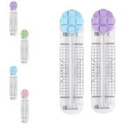 Duomiluo 4 in 1 Paper Cutter, 4-in-1 Multi-Function Paper Trimmer, Equipped with Straight, Wavy, Perforation and Crease Blade, for Daily Manual and Office Use (Blue+Purple)