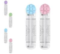 Duomiluo 4 in 1 Paper Cutter, 4-in-1 Multi-Function Paper Trimmer, Equipped with Straight, Wavy, Perforation and Crease Blade, for Daily Manual and Office Use (Pink+Blue)
