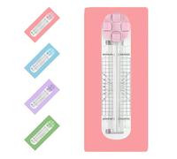 Duomiluo 4 in 1 Paper Cutter, 4 in 1 Multi-Function Paper Trimmer, with Straight, Wave, Creasing Blades for Craft Papers, Cardstock, Label, Photo, Postcard. (PINK)