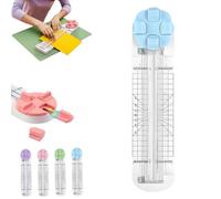 Duomiluo 4 in 1 Paper Cutter, 4-in-1 Multi-function Paper Trimmer with Straight, Wave, Perforated & Creasing Blades for Cutting Papers, Postcards, Coupons, Scrapbook (Blue)