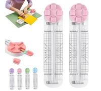 Duomiluo 4 in 1 Paper Cutter, 4-in-1 Multi-function Paper Trimmer with Straight, Wave, Perforated & Creasing Blades for Cutting Papers, Postcards, Coupons, Scrapbook (Pink*2)