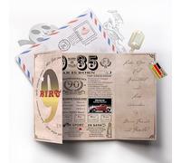 DUOMIO Carte d'anniversaire à rabat, belle feuillure de fenêtre, 20 x 20 cm, avec enveloppe assortie, carte d'anniversaire pour femme et homme, 300 g/m², 90e anniversaire