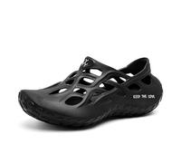 DUOMIYX Sandales Men Breathable Hollow Eva Sandals Lightweight Non-Slip Beach Sandals-Black-41
