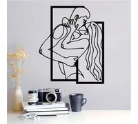 DUOOLN Décoration murale minimaliste en métal, panneau d'art corporel abstrait homme et femme, sculpture murale pour chambre à coucher, salle de bain, salon, décoration murale, cadeau d'Halloween et