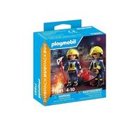 Playmobil – Duo Pack Pompiers 71885 – hache et extincteur – Bleu