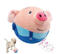 DUOPAI Jouet Chien Cochon Peluche, Balle en Peluche pour Chat et Chien, Jouet en Peluche Sonore électrique pour Animaux de Compagnie, Jouet pour Chien Ennuyé, Balle Interactive