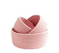 Duories 1 panier de rangement rond en corde de coton tressé, organisateur de commode à langer, organisateur de salle de bain, pour chambre de bébé, chambre à coucher, salon, chambre à linge, rose