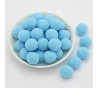 Duories 15 mm environ 144 mini pompons multicolores pour bricoler, boules en feutre multicolores, petits pompons en peluche pour décoration, couture, bricolage, artisanat créatif, bleu clair