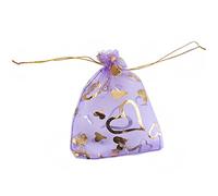 Duories 30pcs Couleur Organza Sachets Pochette Cadeau en Organza,7x9cm Organza Gift Bags avec Cordon Sachets en Organza Sac à Bijoux pour Lavande Faveur de Marriage Noël Bonbons Cadeaux,Violet