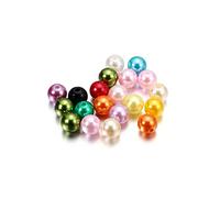 Duories 5 Paquets Perles Nacrées Artificielles Rondes,pour DIY Artisanat Colliers Bracelets Boucles d'oreilles Fabrication de Bijoux,Couleur mélangée,3mm【400pcs/paquet】