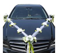 Duories Bijoux Voiture Organza Blanc Décoration Mariage 13 Fleurs Soie 5m Tulle 5m Décoration Mariage