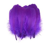 Duories Lot 100 Plumes colorées pour travaux manuels,Plumes d'oie pour Bricolage,Masques,Chapeaux,boucd'oreilles,Accessoires pour Cheveux,Attrape-rêves,Mariage,Carnaval,fête,12-18 cm,Violet foncé