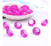 Duories Lot de 120 pierres décoratives en acrylique - Diamants acryliques - Décoration de table - Décoration de table pour mariage, anniversaire, Noël, fête, fête de pirate, chasse au trésor - Rose