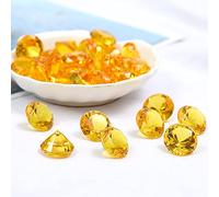 Duories Lot de 120 pierres décoratives en acrylique - Diamants acryliques - Décoration de table - Pour mariage, anniversaire, Noël, fête, fête de pirate, chasse au trésor - Doré