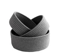 Duories Lot de 3 paniers de rangement ronds en corde de coton tressé - Organiseur de commode à langer - Organiseur de salle de bain - Pour chambre de bébé, chambre à coucher, salon, chambre à linge,