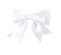 Duories Lot de 30 nœuds de satin de 6 x 7 cm - Double nœud décoratif - Pour bricolage, artisanat, mariage, Noël, Saint-Valentin, décoration, fabrication de cartes - Blanc