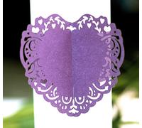 Duories Lot de 30 ronds de serviette en papier motif cœur - Pour décoration de table, mariage, dîner, anniversaire, fête, Noël, décoration de table, violet
