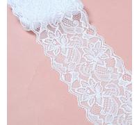 Duories Ruban en dentelle élastique de 10 yards - Largeur : 8 cm - Fleurs multicolores - Ruban décoratif en dentelle - Pour couture, bricolage, artisanat, vêtements, sous-vêtements, crème