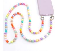 Duories Sangle de Téléphone Portable Universelle en Perles Acryliques Colorées, Cordon de Cou et Poignet, Fermoir à Homard, Style Moderne, Couleur C