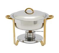 Duoruameng Chafing Dish Buffet 5 l en acier inoxydable - Récipient de maintien au chaud rond - Pour les fêtes, les fêtes