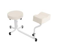 Duoruameng Tabouret de pédicure, 2 en 1, avec repose-pieds, pour manucure, pédicure, tatouage, massage des ongles, blanc
